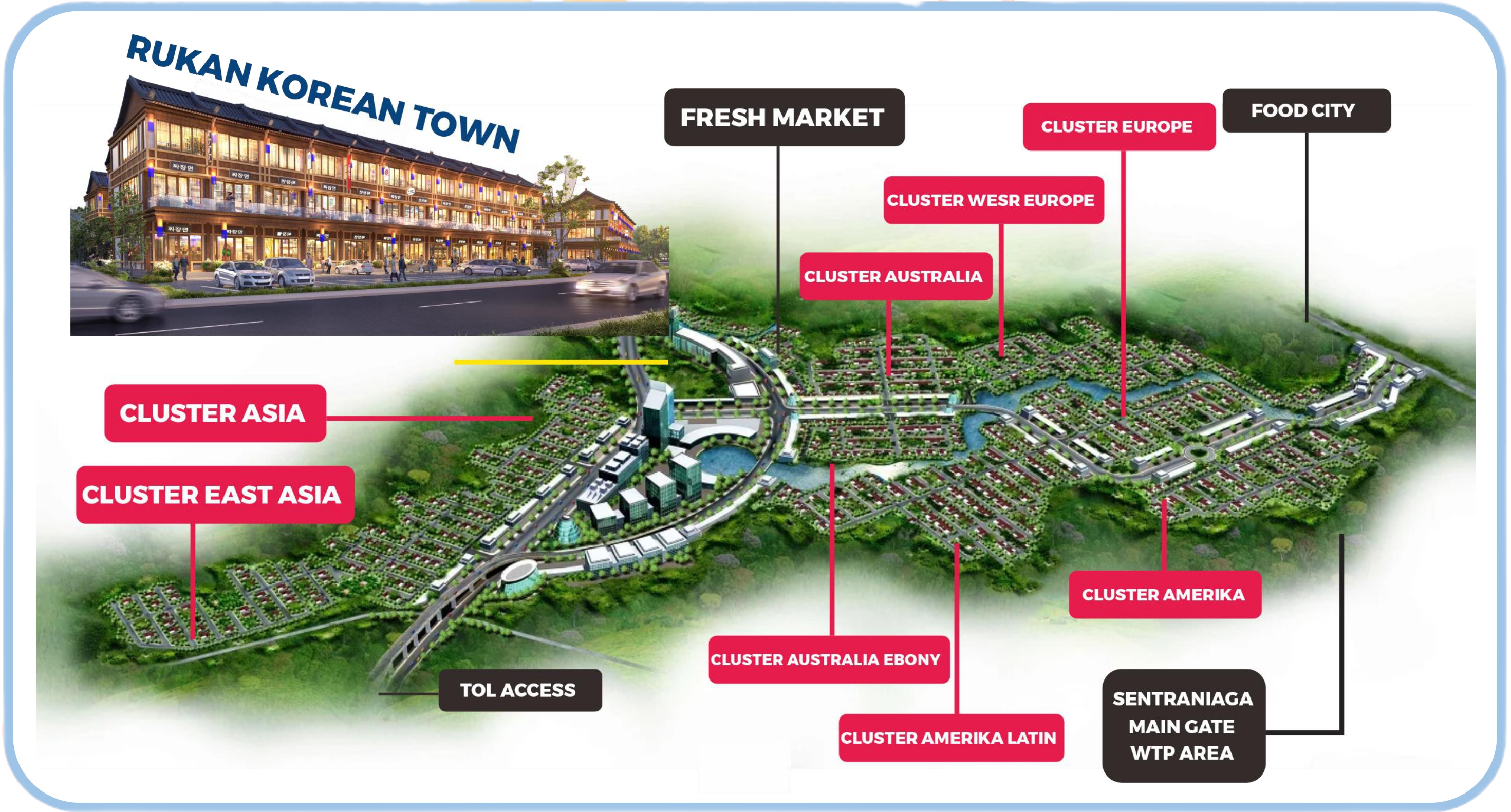 Peta lokasi Korean Town Green Lake City